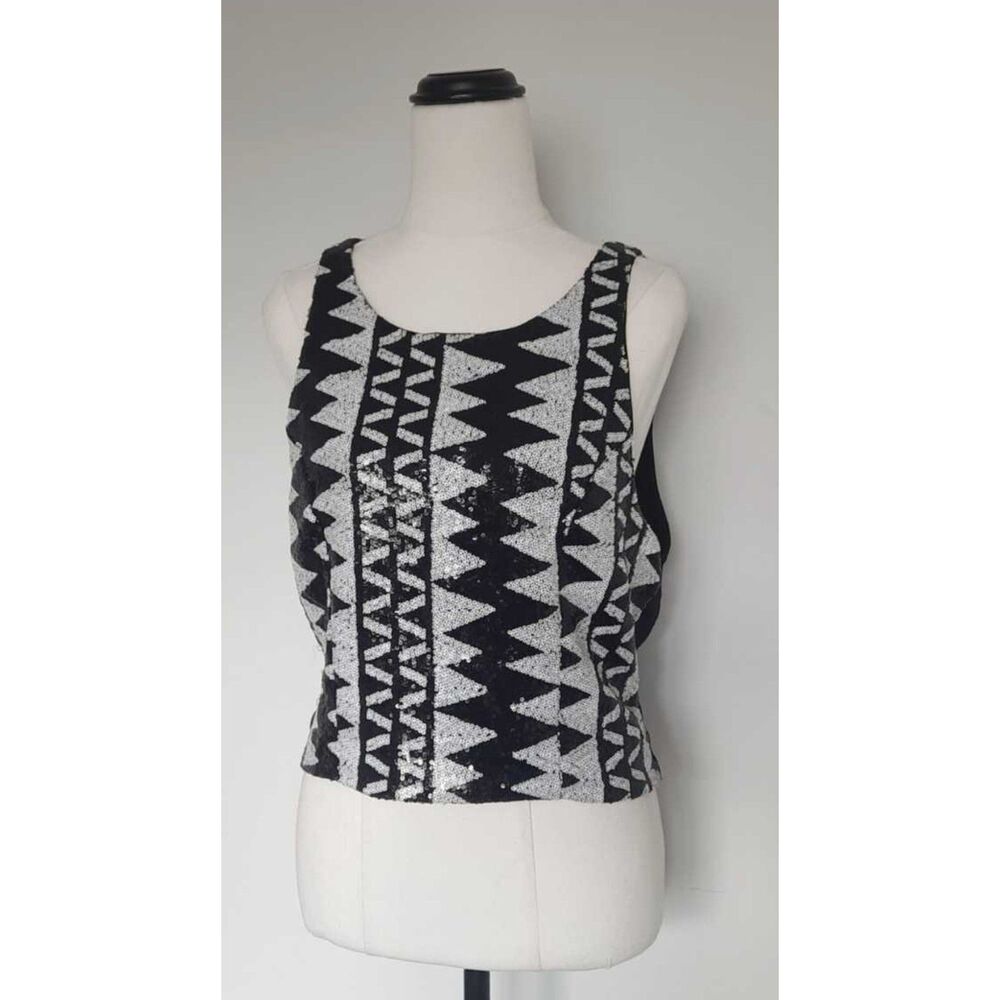 vintage y2k Charlotte russe Aztec sequin crop top size xs